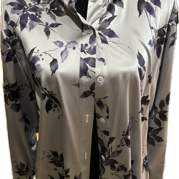 Linda Allard Ellen Tracy Silk Floral Women's Blouse - Picture 2 of 4